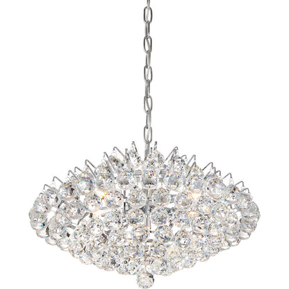 Clear Crystal Pendant, Polished Chrome