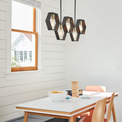 Quoizel Bismarck 5 Light Island Chandelier, Earth Black