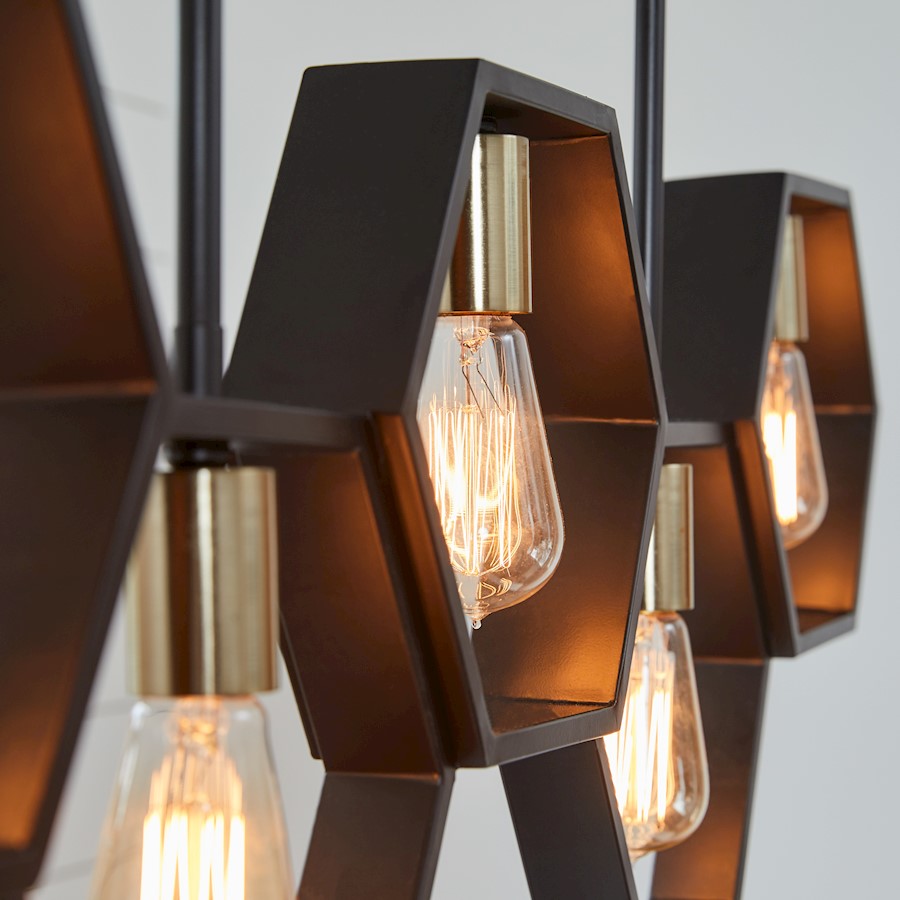 Quoizel Bismarck 5 Light Island Chandelier, Earth Black