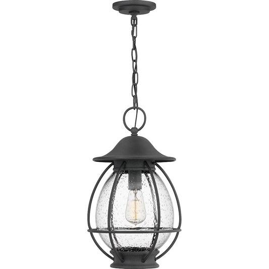 Quoizel Boston 1 Light Outdoor Hanging Lantern, Mottled Black