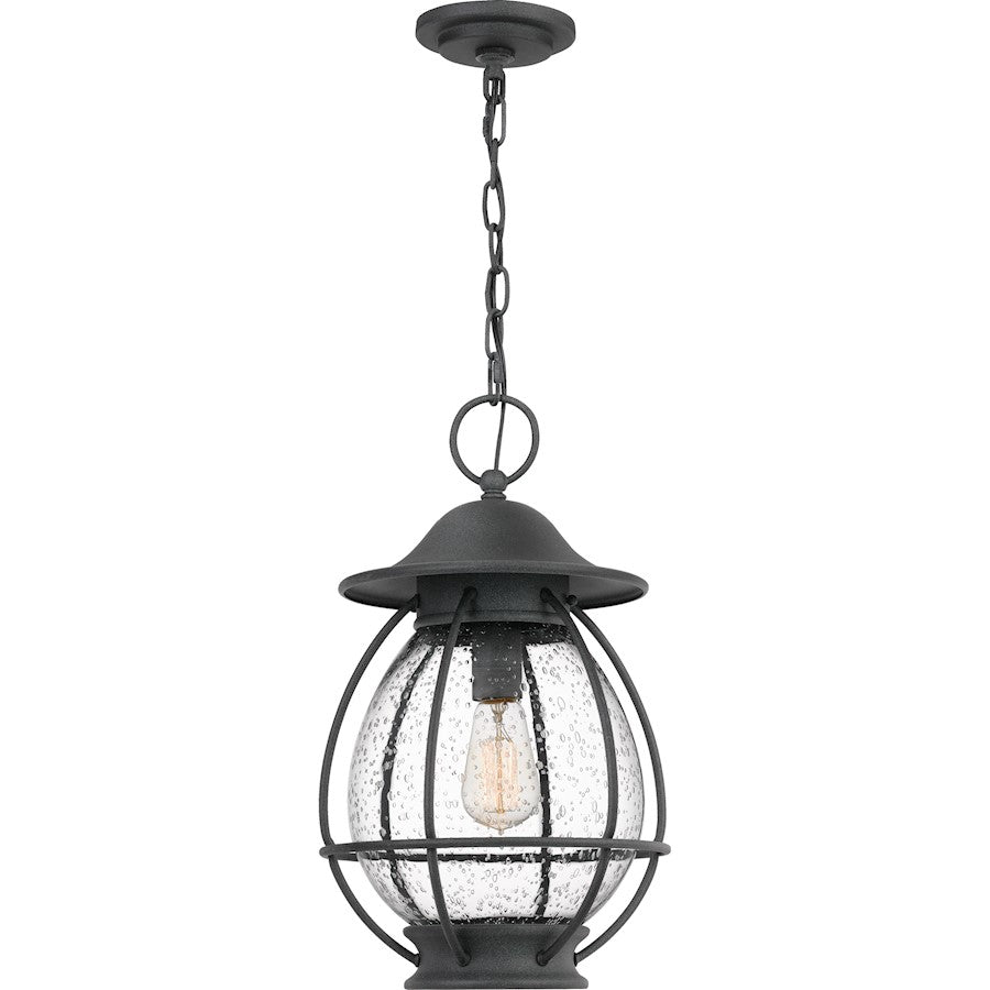 Quoizel Boston 1 Light Outdoor Hanging Lantern, Mottled Black