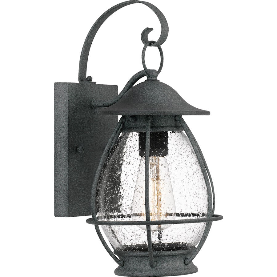 Quoizel Boston 1 Light Small Outdoor Wall Lantern, Mottled Black