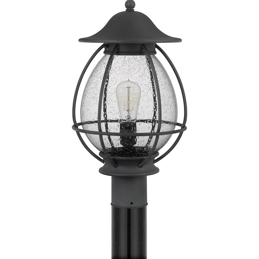 Quoizel Boston 1 Light Outdoor Post Lantern, Mottled Black