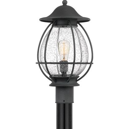 Quoizel Boston 1 Light Outdoor Post Lantern, Mottled Black