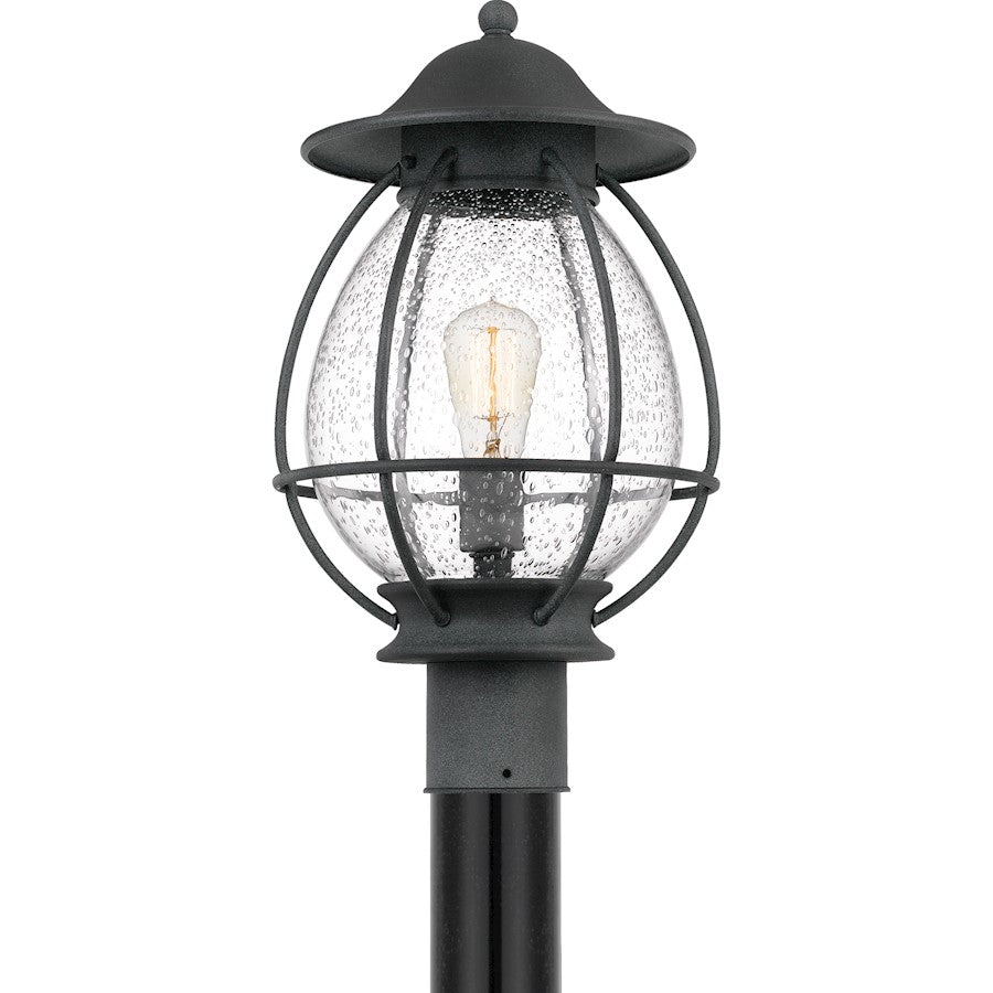 Quoizel Boston 1 Light Outdoor Post Lantern, Mottled Black