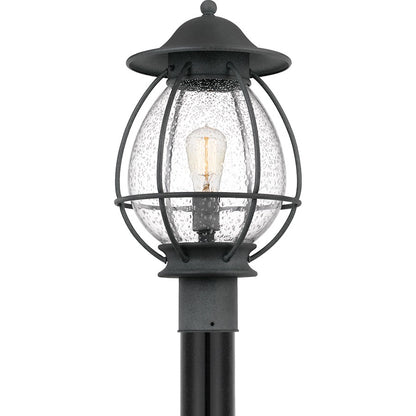 Quoizel Boston 1 Light Outdoor Post Lantern, Mottled Black
