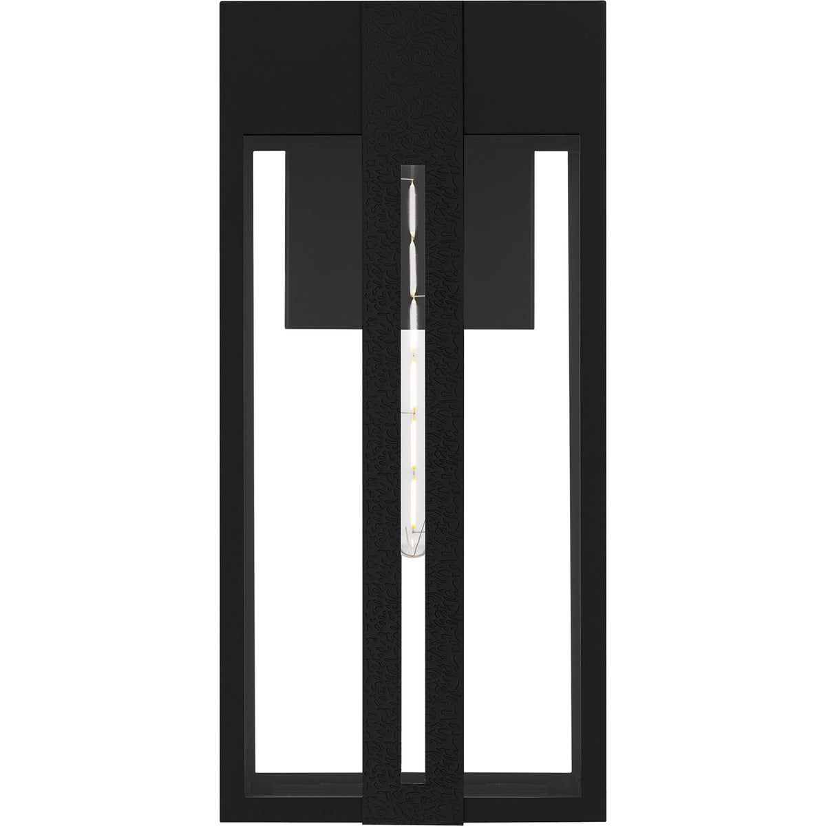 Quoizel Boswell 20in 1-Light Outdoor Wall Lantern | Transitional Matte Black and Clear Tempered Glass | Front Porch & Entryway | Model BSW8409MBK