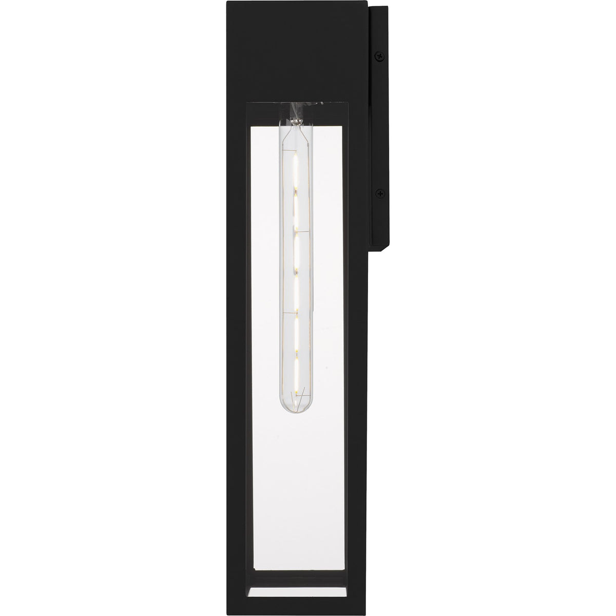 Quoizel Boswell 20in 1-Light Outdoor Wall Lantern | Transitional Matte Black and Clear Tempered Glass | Front Porch & Entryway | Model BSW8409MBK
