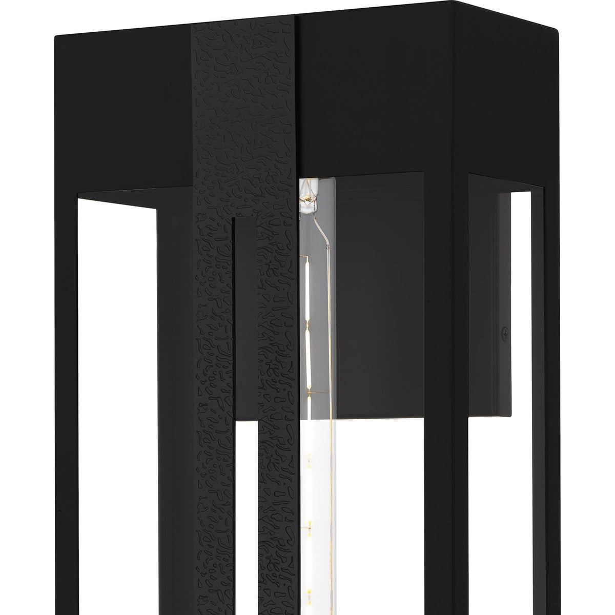 Quoizel Boswell 20in 1-Light Outdoor Wall Lantern | Transitional Matte Black and Clear Tempered Glass | Front Porch & Entryway | Model BSW8409MBK