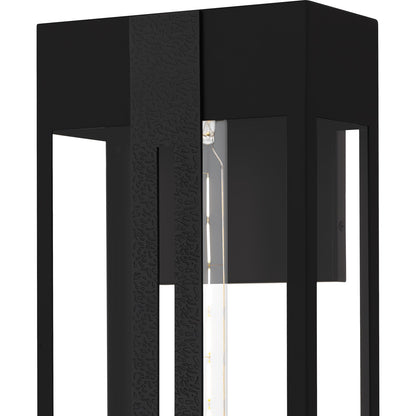 Quoizel Boswell 20in 1-Light Outdoor Wall Lantern | Transitional Matte Black and Clear Tempered Glass | Front Porch & Entryway | Model BSW8409MBK