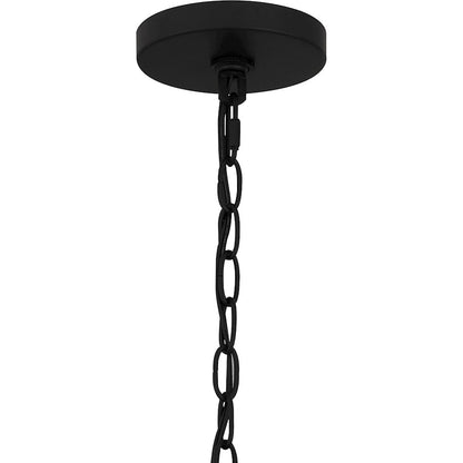 Quoizel Baltic 5 Light Chandelier, Matte Black/Clear Water