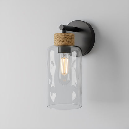 Quoizel Baltic 1Lt Wall Sconce, Matte Black/Clear Water Glass