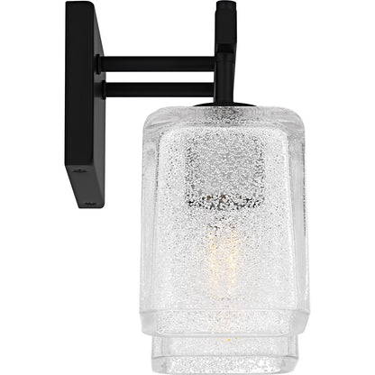 Quoizel Brenthouse 14in 2-Light Vanity Light | Modern Matte Black and Clear Glass | Bathroom Vanity | 13.5 x 6.75 x 9.25 in | Model BTH8613MBK