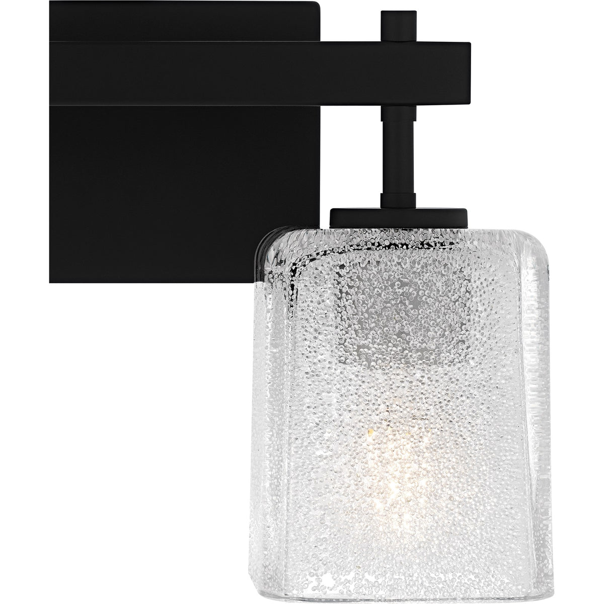 Quoizel Brenthouse 14in 2-Light Vanity Light | Modern Matte Black and Clear Glass | Bathroom Vanity | 13.5 x 6.75 x 9.25 in | Model BTH8613MBK