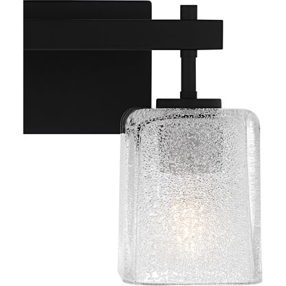 Quoizel Brenthouse 14in 2-Light Vanity Light | Modern Matte Black and Clear Glass | Bathroom Vanity | 13.5 x 6.75 x 9.25 in | Model BTH8613MBK