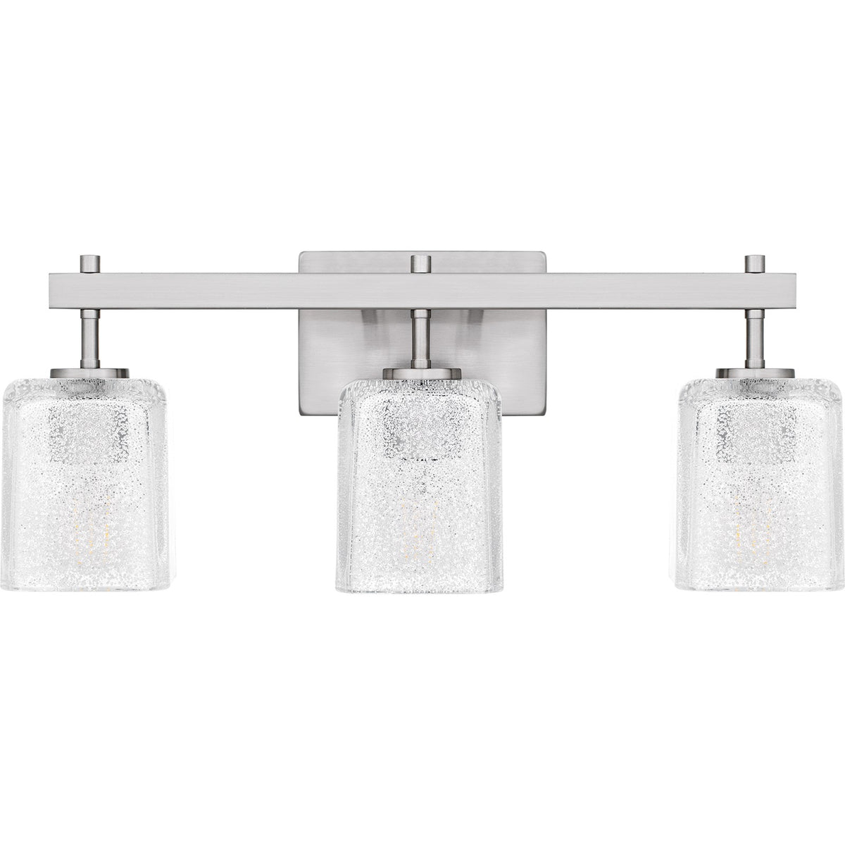 Quoizel Brenthouse 23in 3-Light Vanity Light | Modern Brushed Nickel and Clear Glass | Bathroom Vanity | 22.5 x 6.75 x 9.25 in | Model BTH8622BN