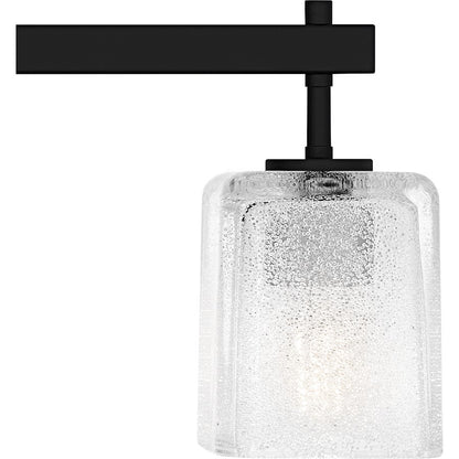 Quoizel Brenthouse 31in 4-Light Vanity Light | Modern Matte Black and Clear Glass | Bathroom Vanity & Powder Room | Model BTH8631MBK