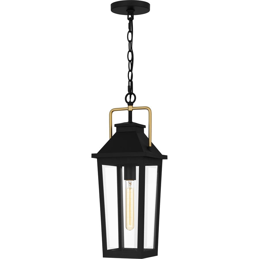Quoizel Buckley 1Lt Mini Pendant, Matte Black/Clear Beveled Glass - BUK1507MBK