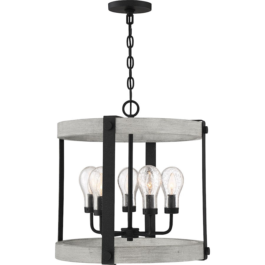 5 Light Pendant, Grey Ash