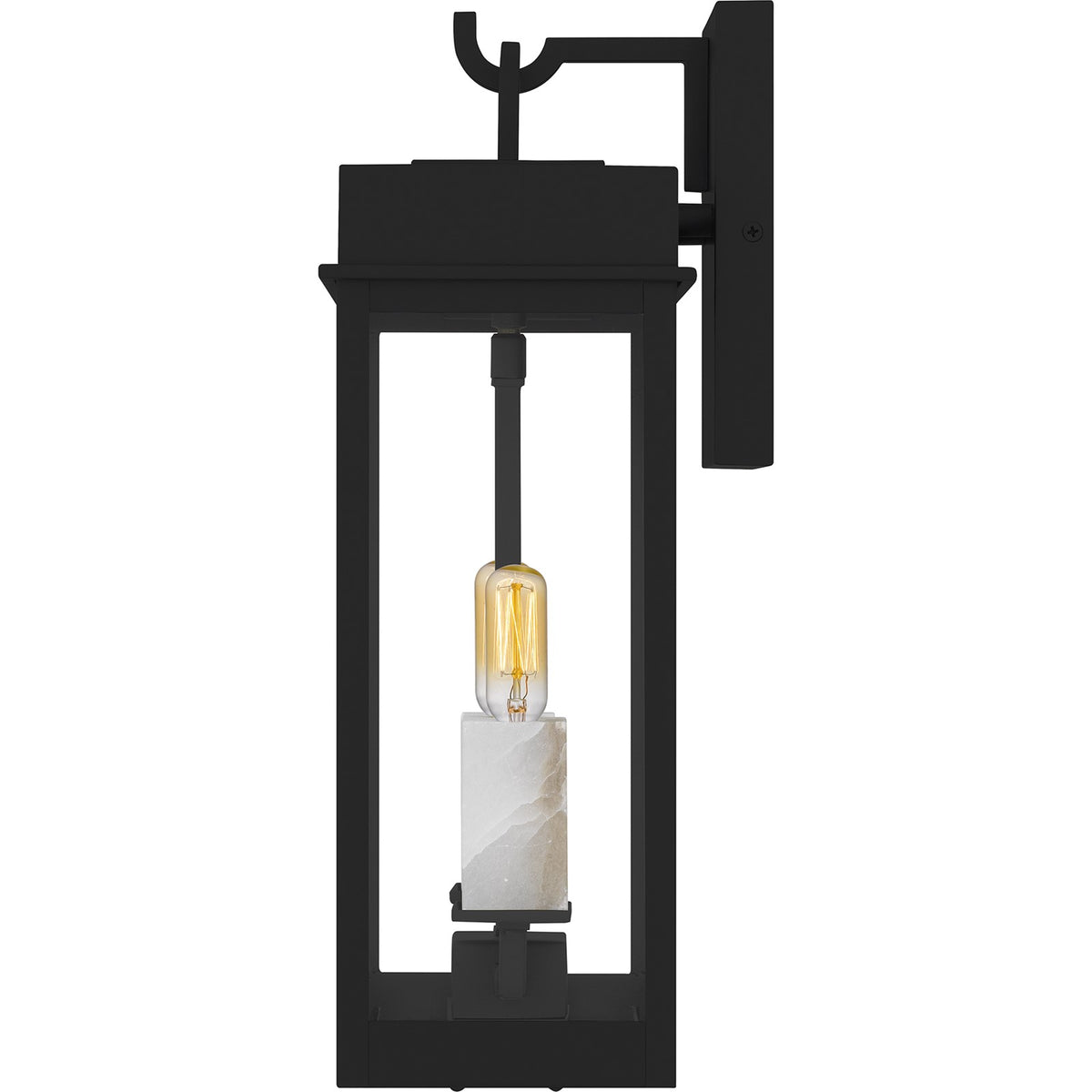 Quoizel Carmen 8in 2-Light Outdoor Wall Lantern | Transitional Matte Black and Clear Glass | Front Porch & Patio | Model CAM8408MBK