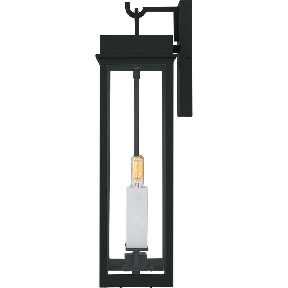 Quoizel Carmen 9in 2-Light Outdoor Wall Lantern | Transitional Matte Black and Clear Glass | Front Porch & Patio | Model CAM8409MBK