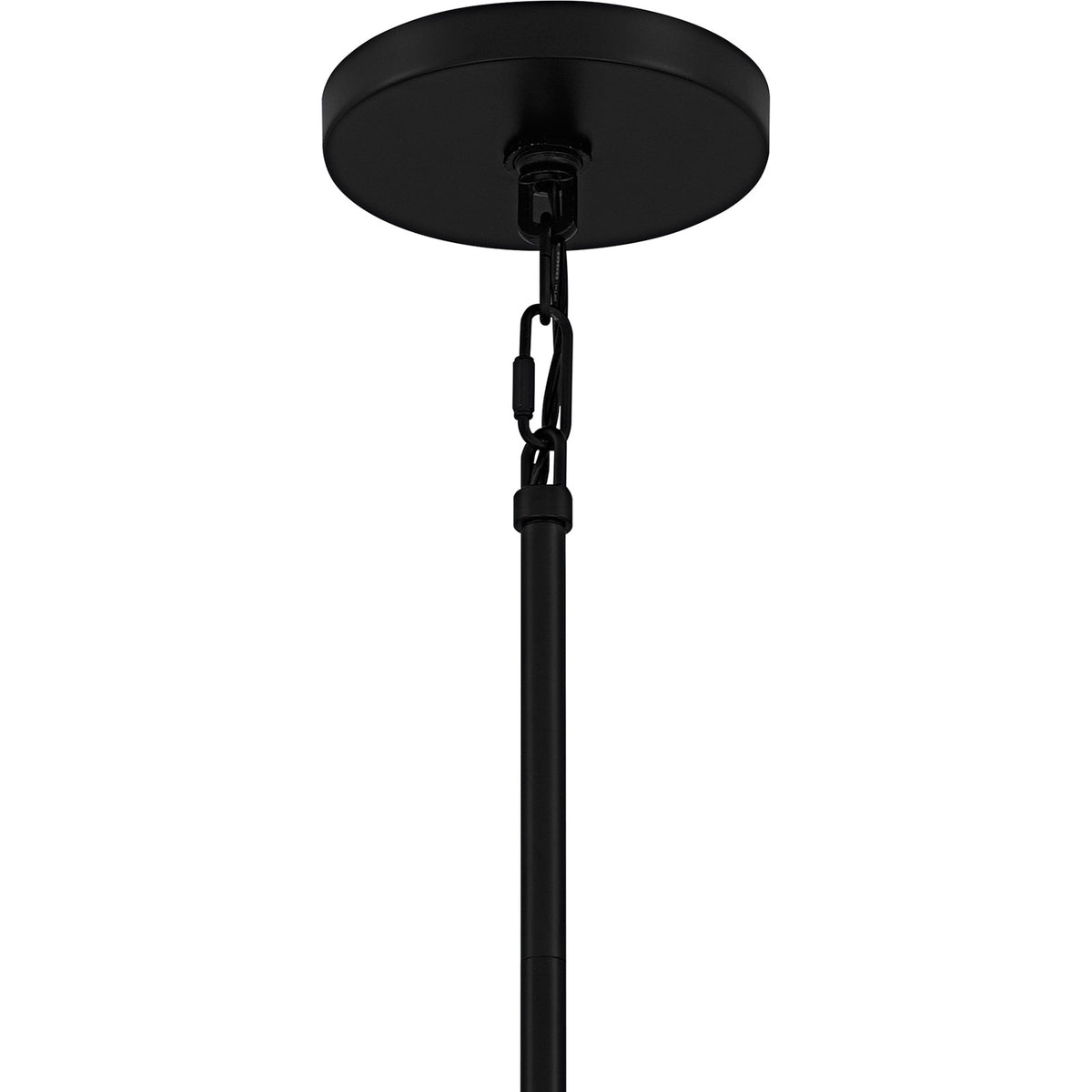 Quoizel Cassidy 24in 5-Light Pendant | Transitional Matte Black and White Swirl Glass | Dining Room & Foyer | Model CAS2824MBK