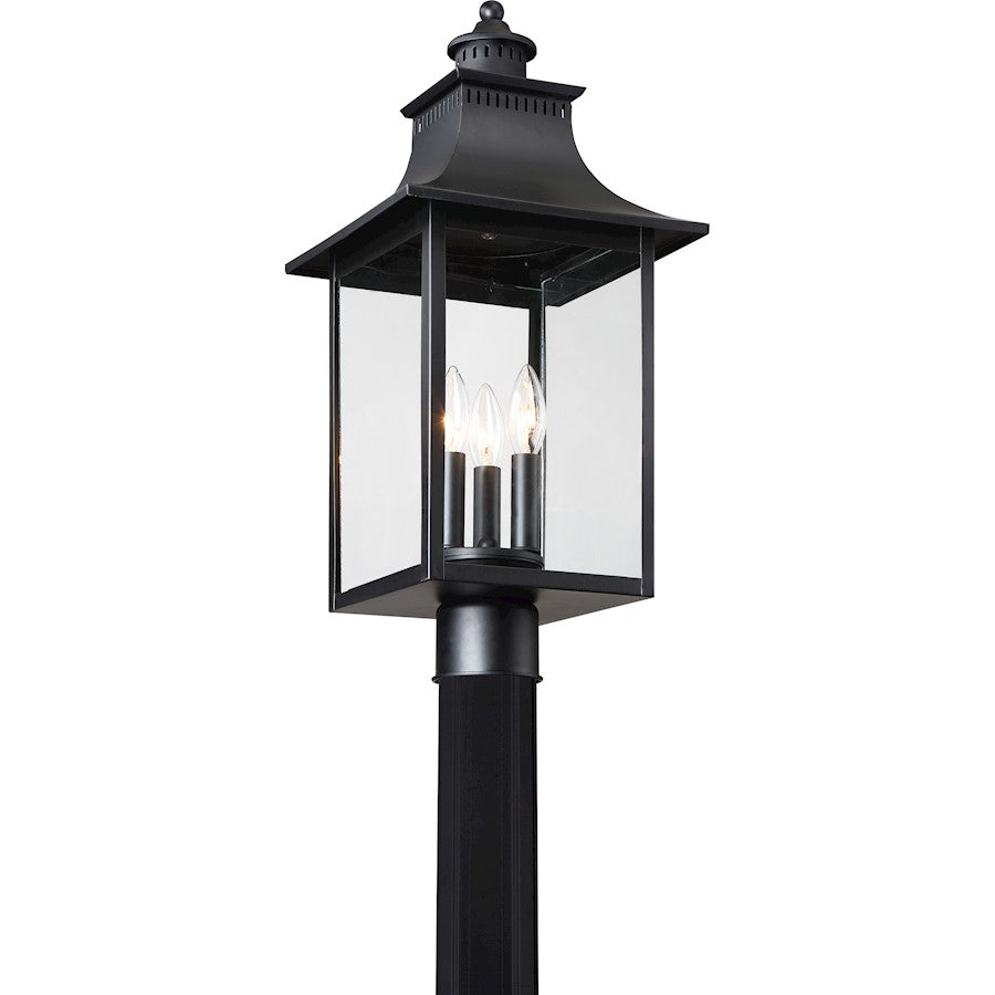 Quoizel Chancellor 3 Light Outdoor Lantern, Mystic Black