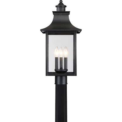 Quoizel Chancellor 3 Light Outdoor Lantern, Mystic Black