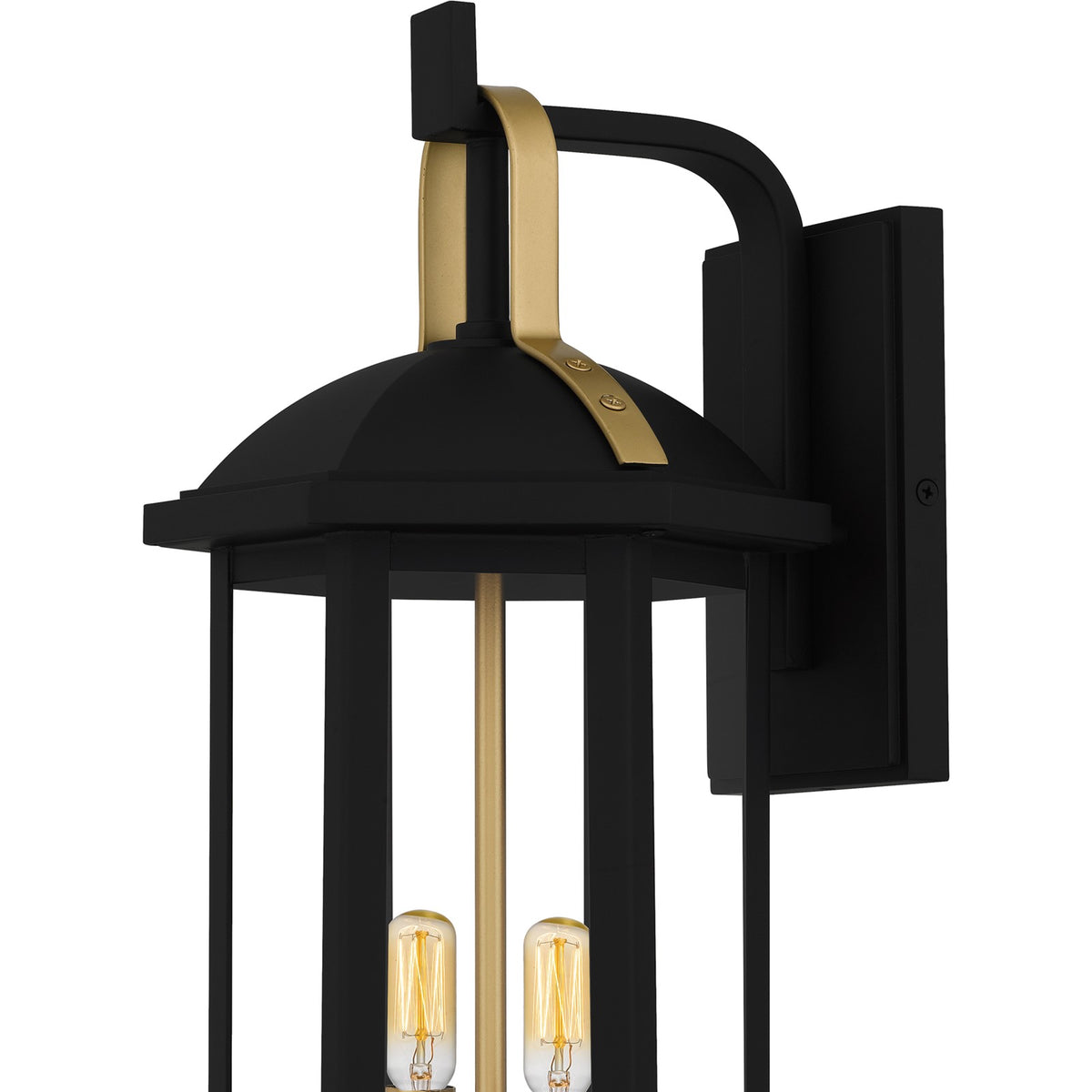 Quoizel Crestfield 20in 2-Light Outdoor Wall Lantern | Traditional Matte Black and Clear Glass | Entryway & Porch | Model CFD8408MBK