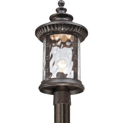 Quoizel 1 Light Chimera Outdoor Post Lantern, Imperial Bronze