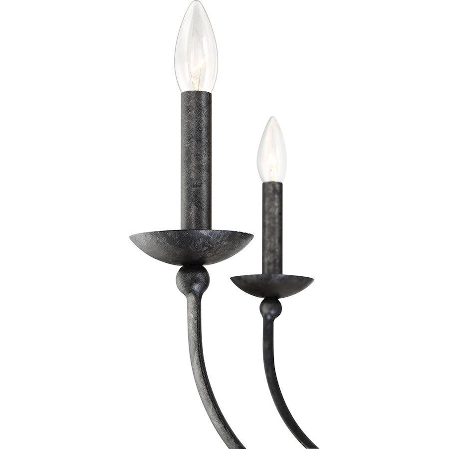 Quoizel Calligraphy 6 Light Island Chandelier, Old Black