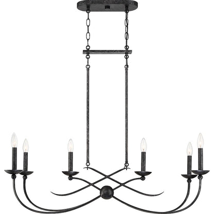 Quoizel Calligraphy 6 Light Island Chandelier, Old Black