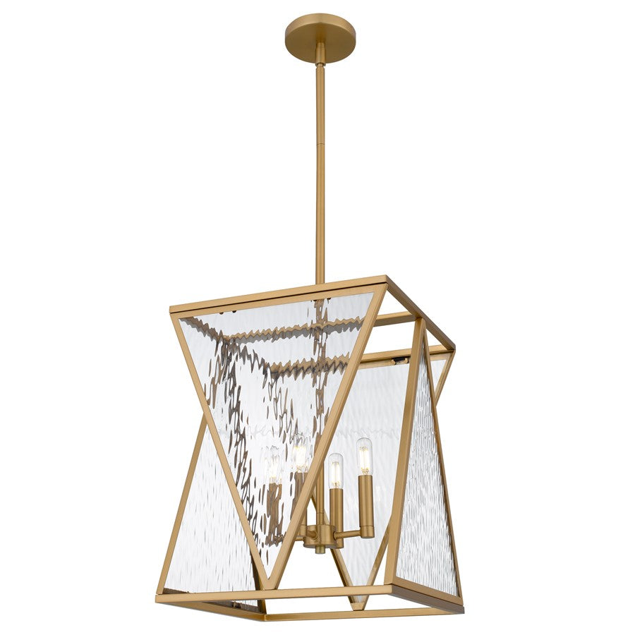 Quoizel Clovis 4-Lt Brushed Weathered, Brushed Weathered Brass - CLO1814BWS