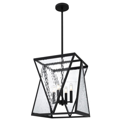Quoizel Clovis 4-Lt Matte Black Pendant, Matte Black - CLO1814MBK