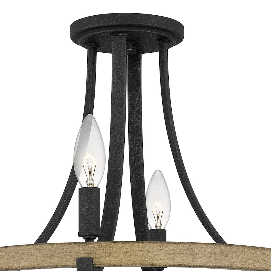 Quoizel Colombes 4 Light Semi-Flush Mount, Grey Ash