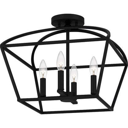 Quoizel Concho Bay 4 Light Semi-Flush Mount, Matte Black