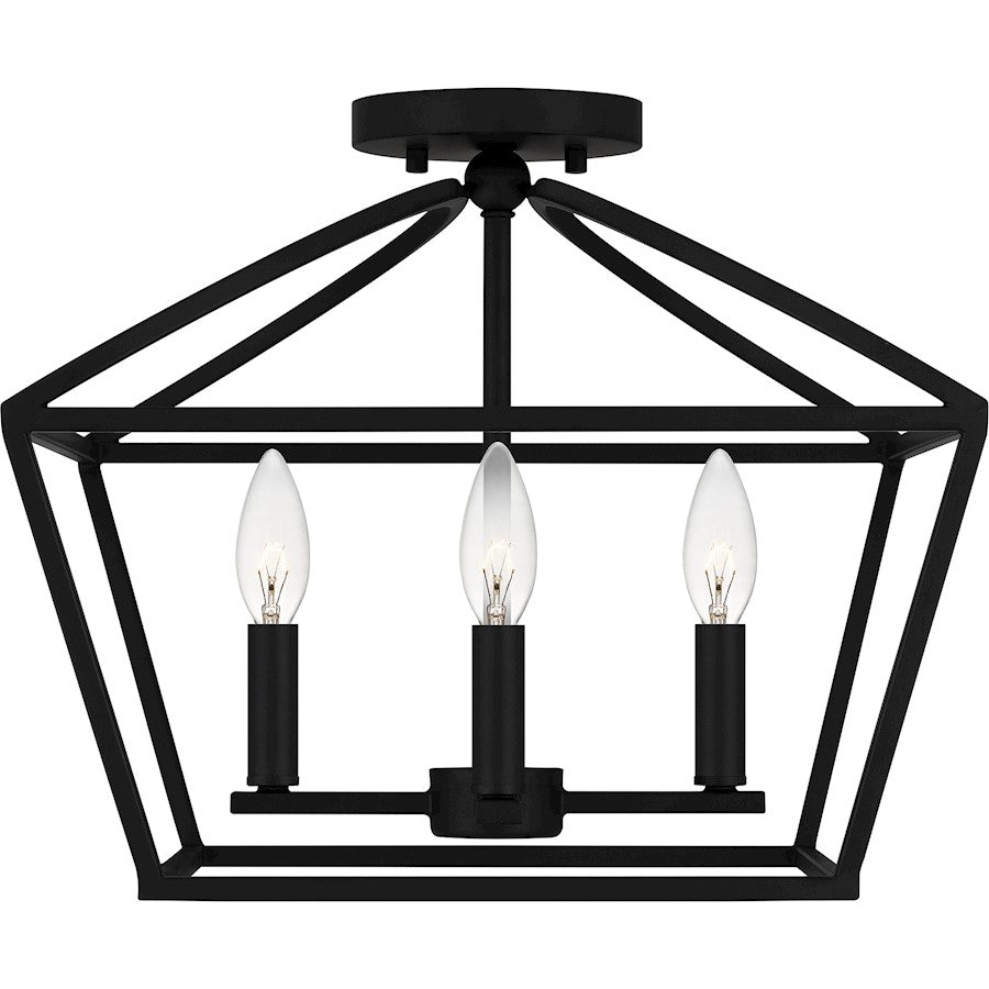 Quoizel Concho Bay 4 Light Semi-Flush Mount, Matte Black