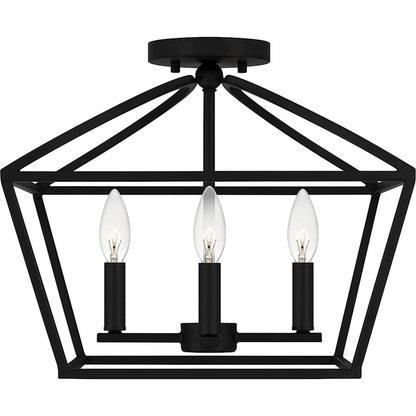 Quoizel Concho Bay 4 Light Semi-Flush Mount, Matte Black