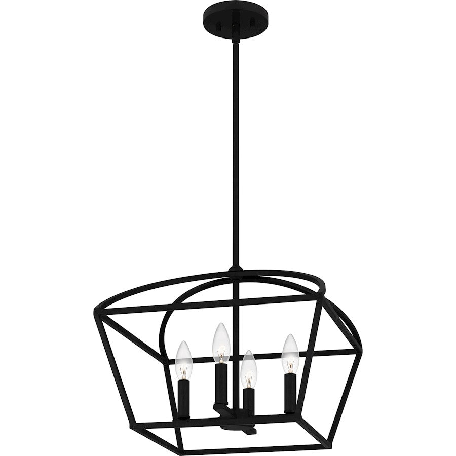4 Light Pendant, Matte Black