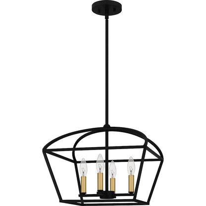 4 Light Pendant, Matte Black
