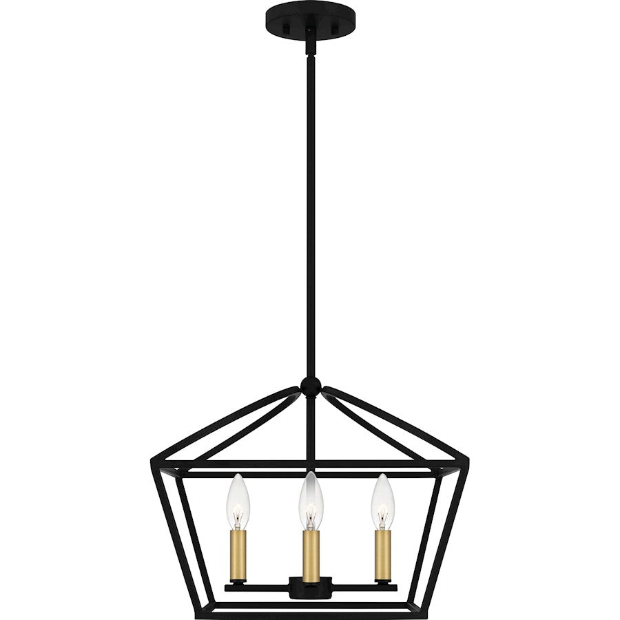 4 Light Pendant, Matte Black