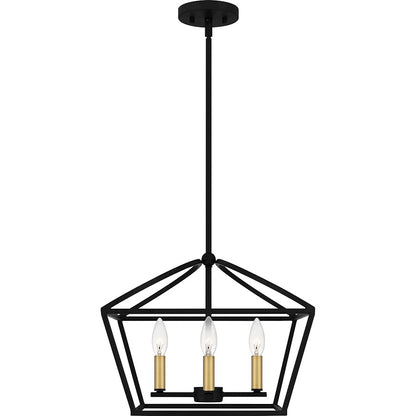 4 Light Pendant, Matte Black