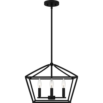 4 Light Pendant, Matte Black