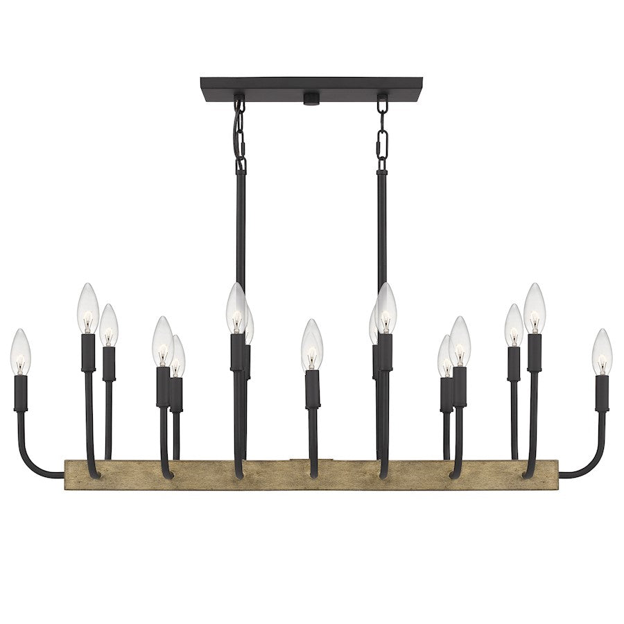Quoizel Coda Linear 16 Light Chandelier, Earth Black