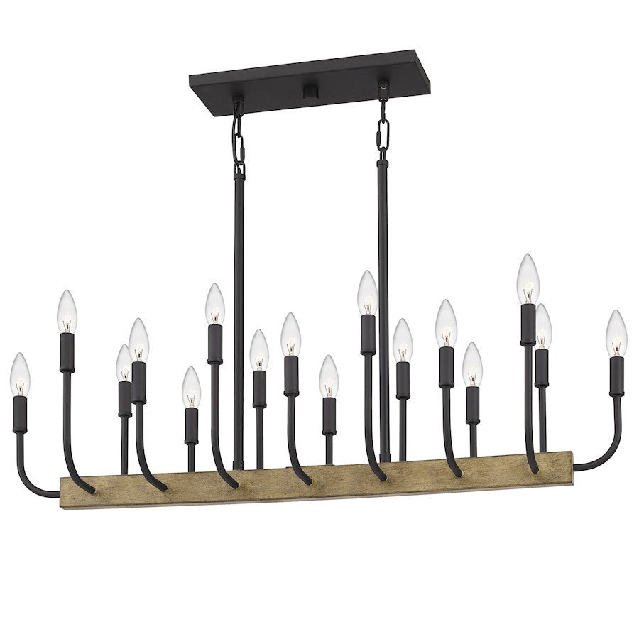 Quoizel Coda Linear 16 Light Chandelier, Earth Black