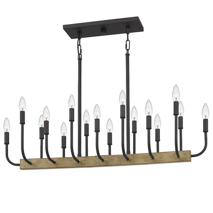 Quoizel Coda Linear 16 Light Chandelier, Earth Black