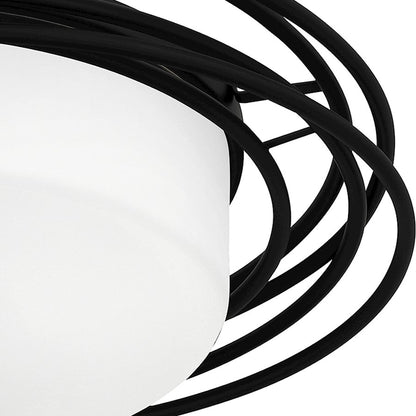 Quoizel Calliope 2 Light Flush Mount, Matte Black/Opal Etched Glass