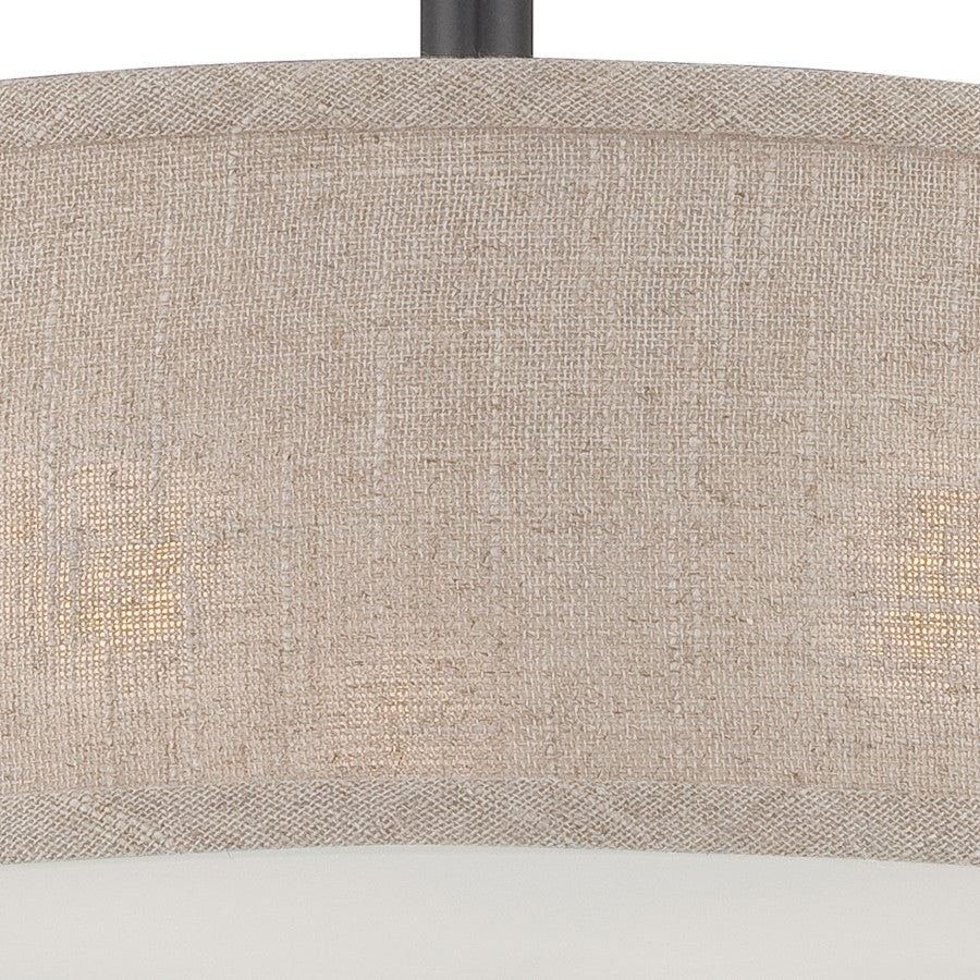 Quoizel 3 Light Cloverdale Semi-Flush Mount, Mottled Cocoa