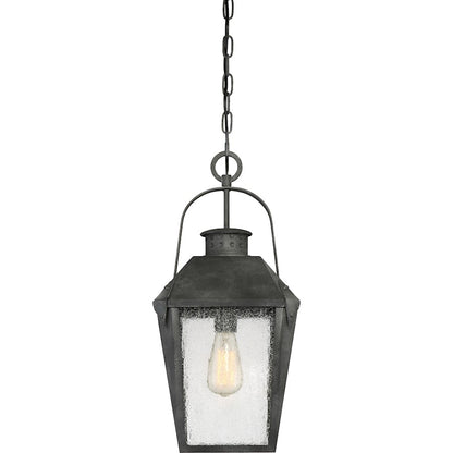 Quoizel Carriage 1 Light Large Outdoor Hanging Lantern, Mottled Black