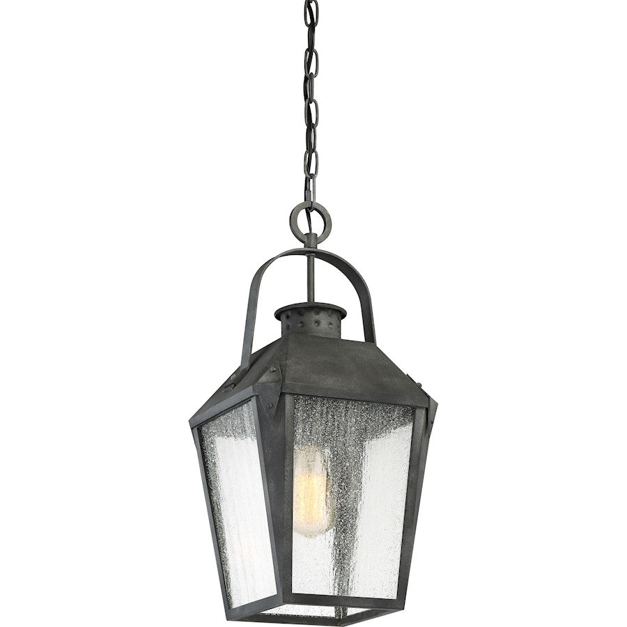 Quoizel Carriage 1 Light Large Outdoor Hanging Lantern, Mottled Black